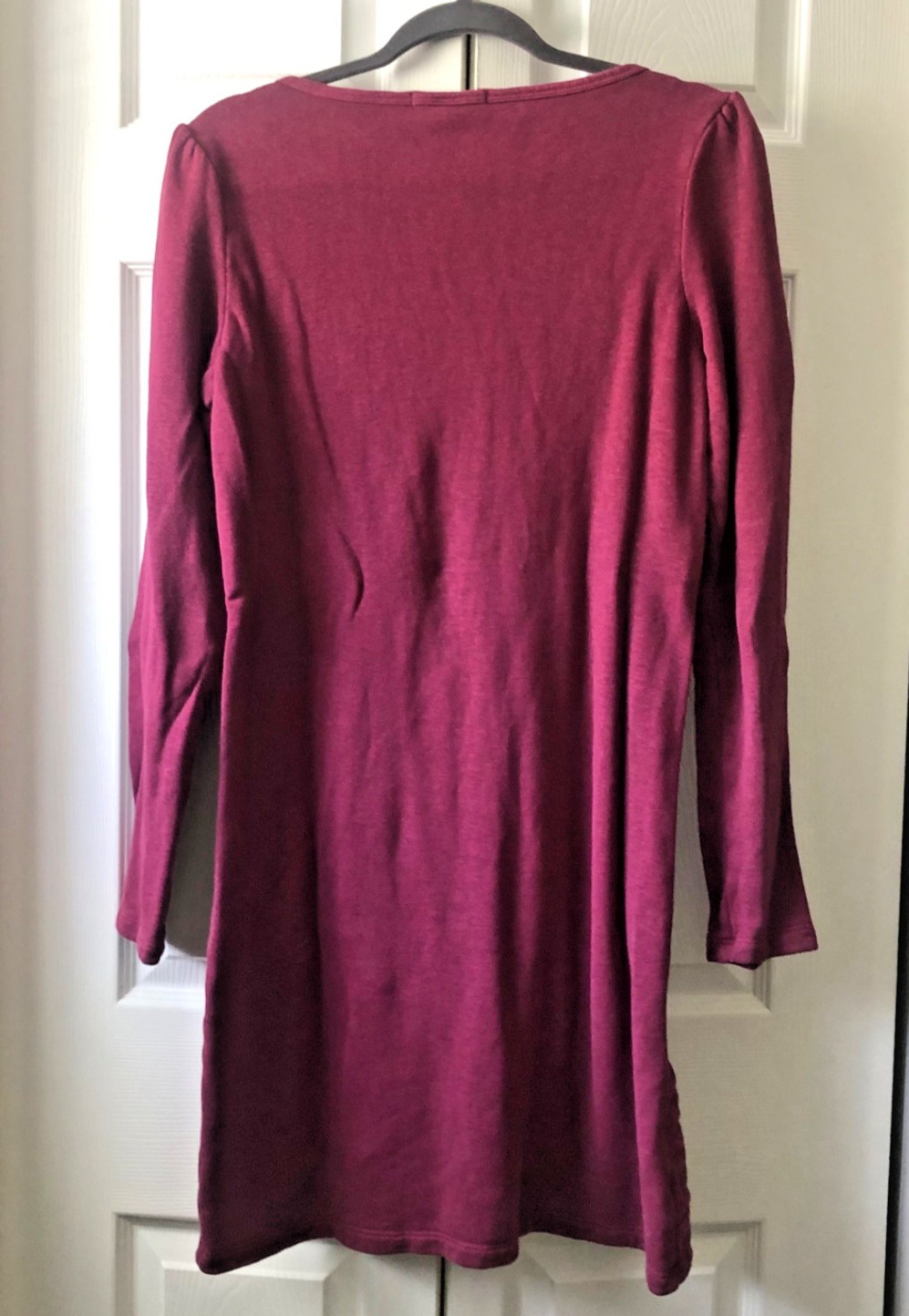 Prairie Underground Asymmetrical Ruched Dress Medium Burgundy Hemp Organic Cotto