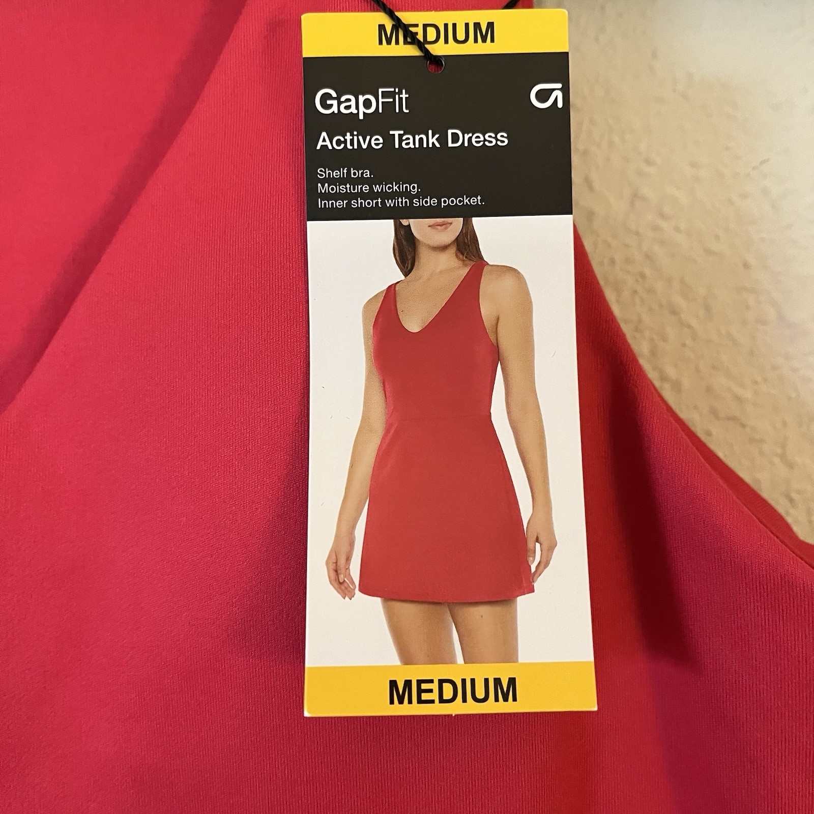 NWT Gap Fit Red Dress Lined Shorts Athletic Size M