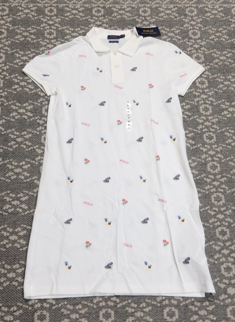 New Polo Ralph Lauren Women’s “The Mesh Mini” Polo Shirt Dress – MEDIUM