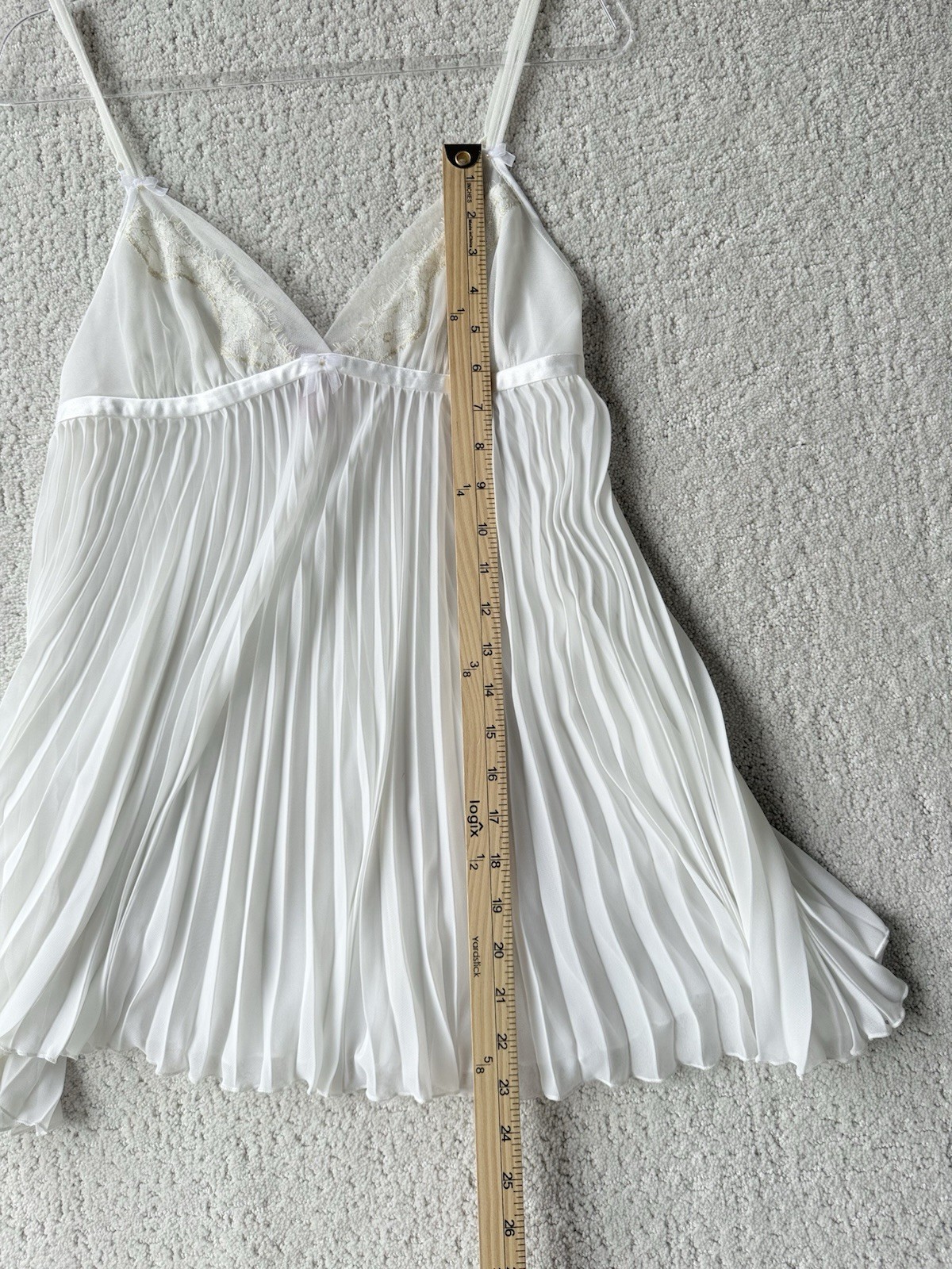 Betsey Johnson Intimates Pink Babydoll Dress Ruffle Trim Green Ribbon Y2K Sz M