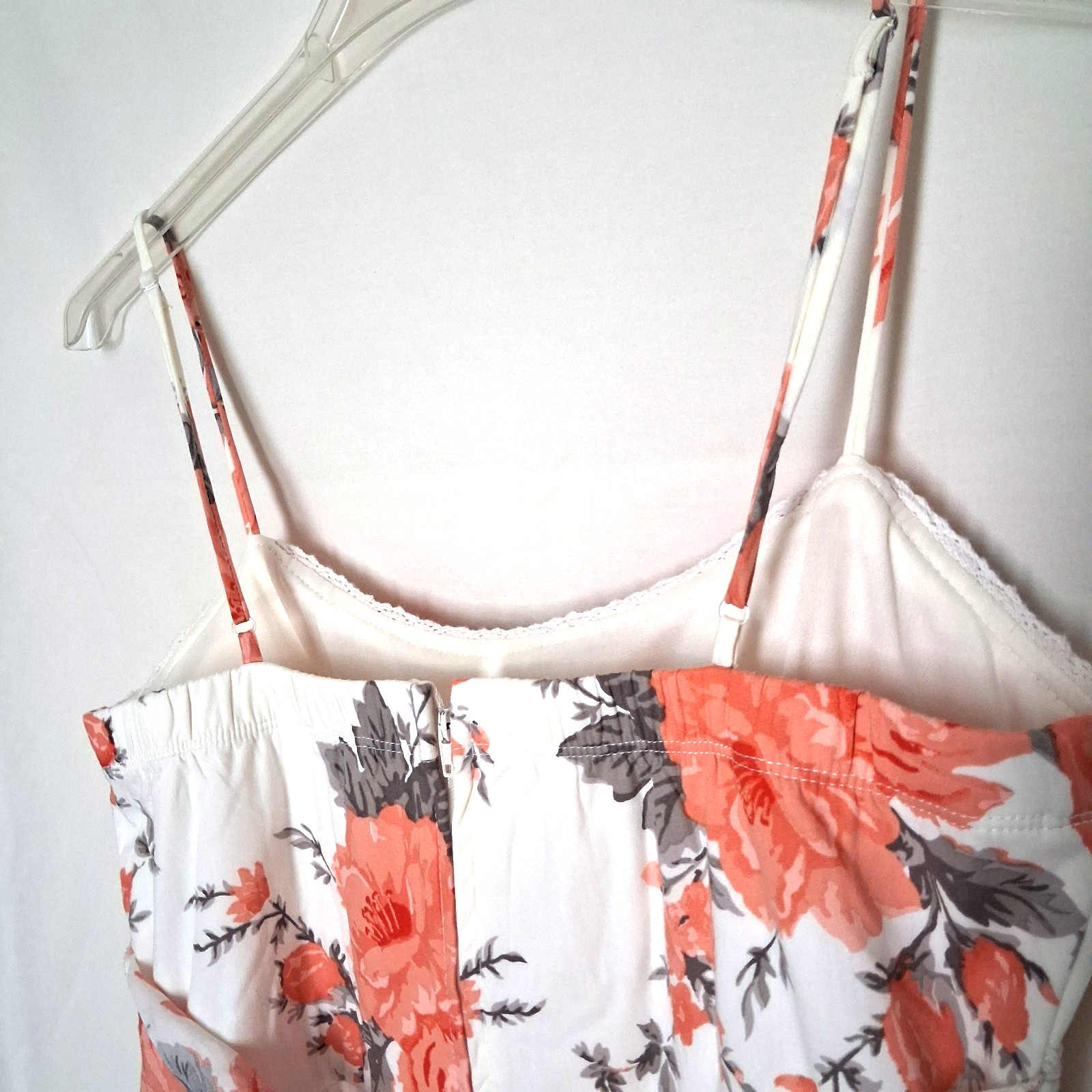 Speechless Women’s Chic Spaghetti Strap Preppy Orange Floral Sundress Size 9