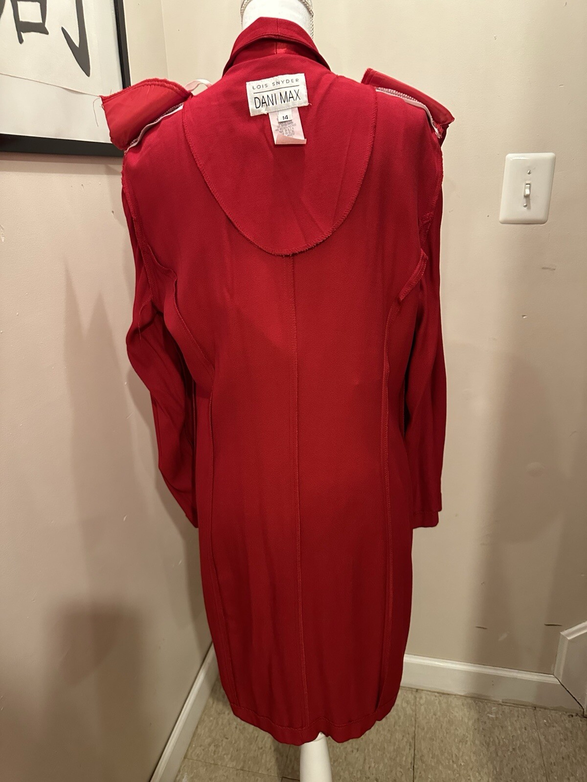 DANI MAX LOIS SNYDER RED 2 PC DRESS SET. SIZE 14. PREOWNED. EXCELLENT CONDITION.