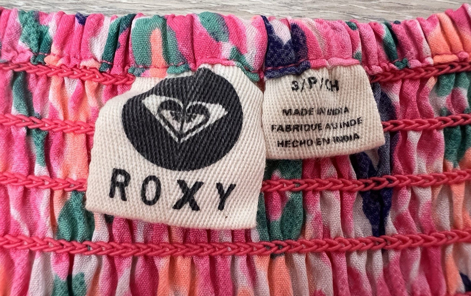 Roxy “A Shore Thing” Pintucked Front Zip Smocked Dress Small Resort Beach Party