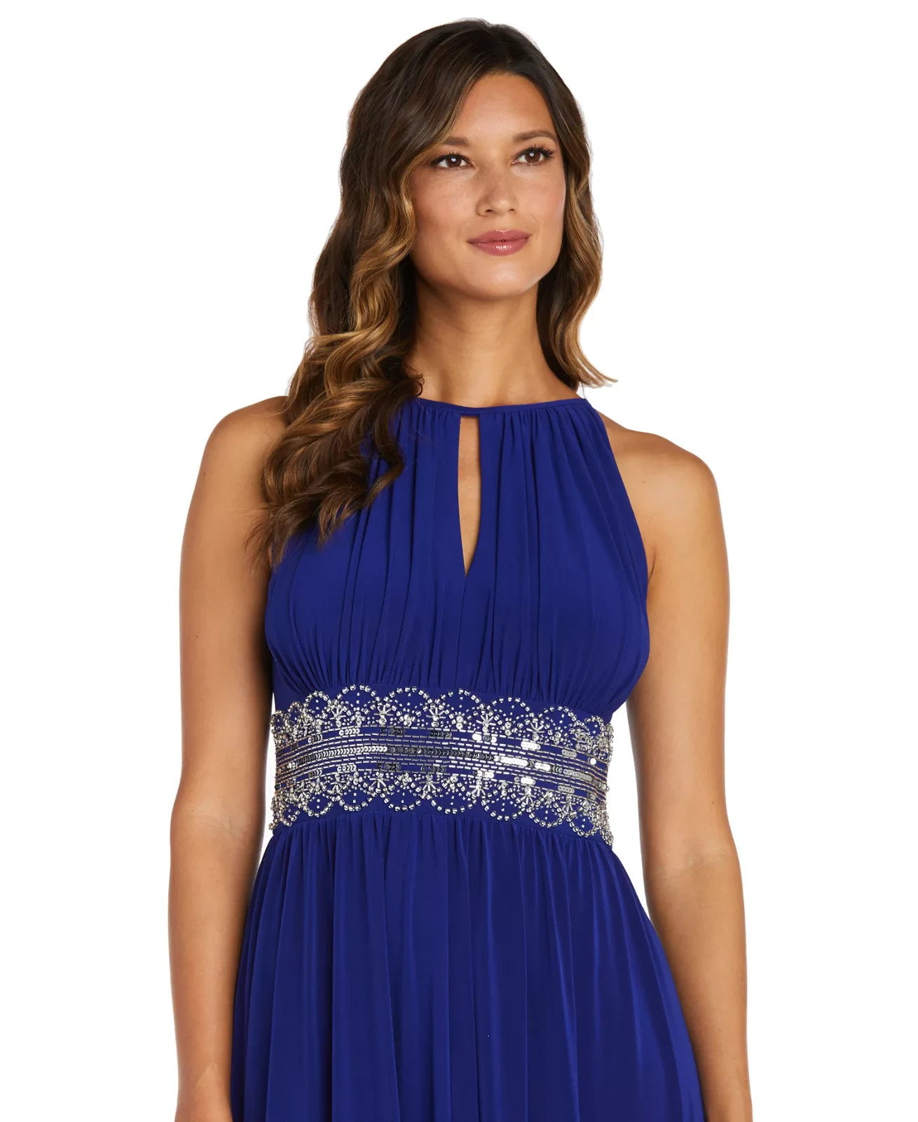R&M Richards Petite Beaded Gown – Royal Blue Size 16P