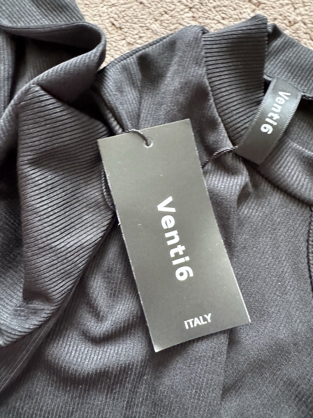 Venti6 Women’s Black One Shoulder Ribbed Mini Dress Size S Q51116