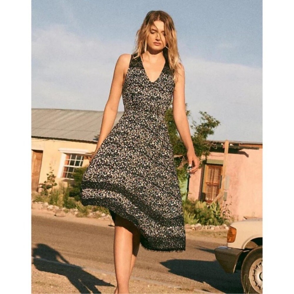 RANNA GILL Anthropologie Cynara Midi Ditsy Floral Sleeveless Tank Dress Size XS
