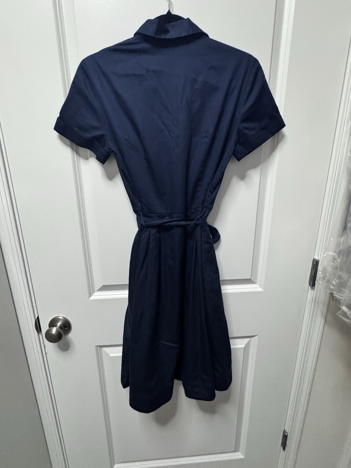 Brooks Brothers Safari Navy Blue Double Breasted Belted Shirtdress Size 4 career