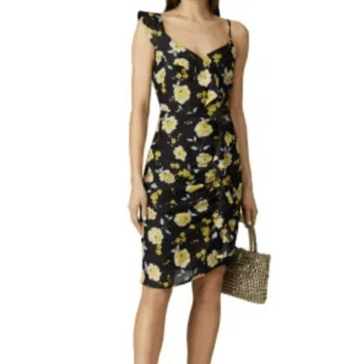 Cupcakes & Cashmere Ariadne Dress Mini Floral Dress Black Sleeveless 8 CK108621