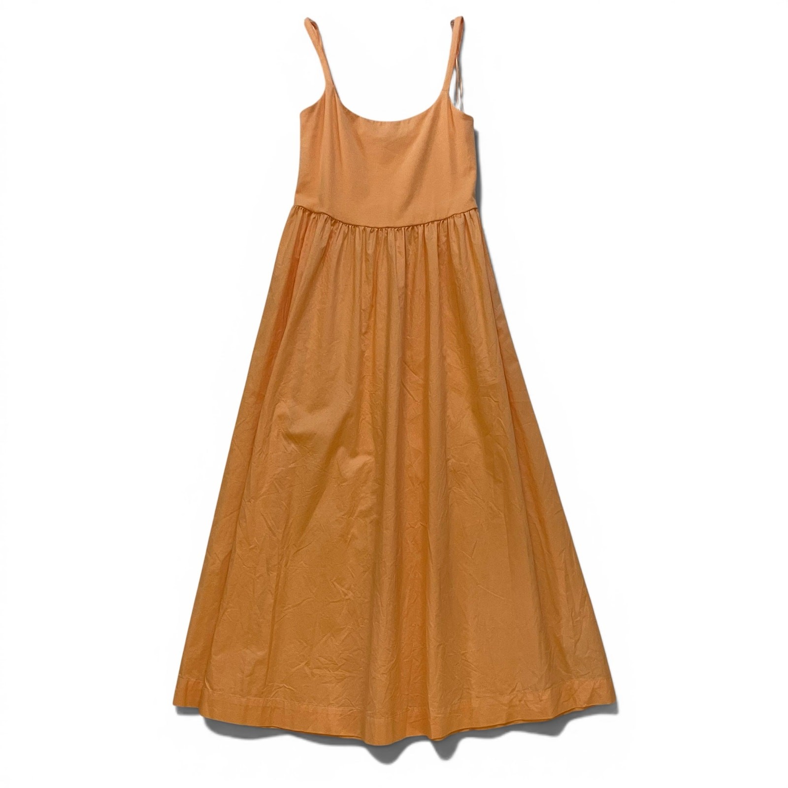 Old Navy Sunfish Orange Midi Dress Small Cotton Fit Flare Summer Sundress