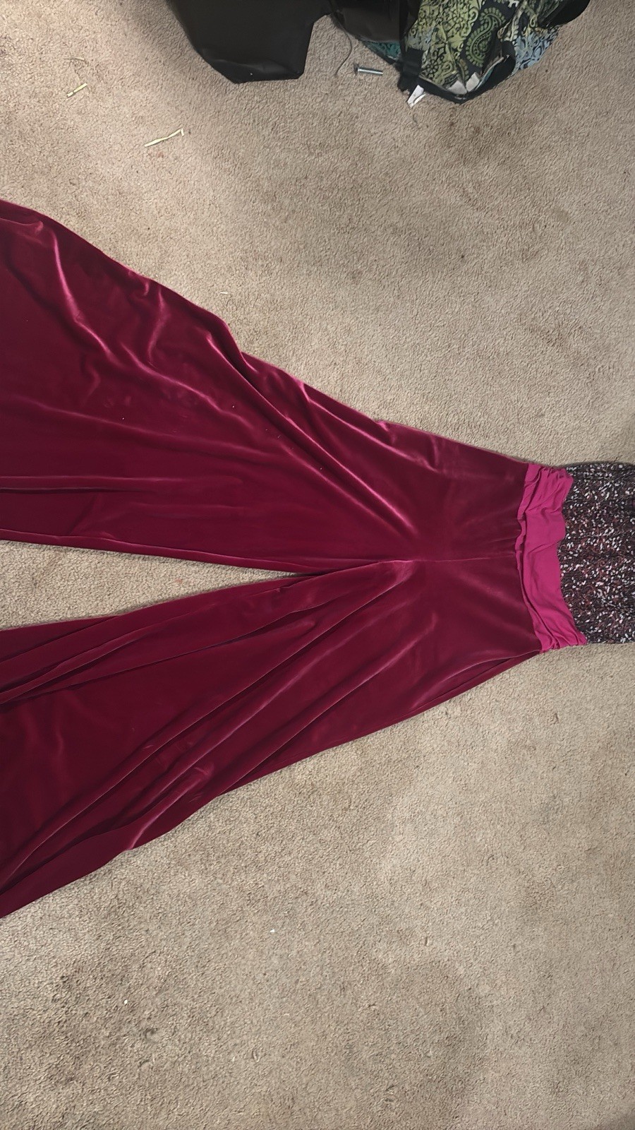 XOXO Juniors 9 Purple/Black Velvet Sequin Keyhole Sleeveless Long Gown