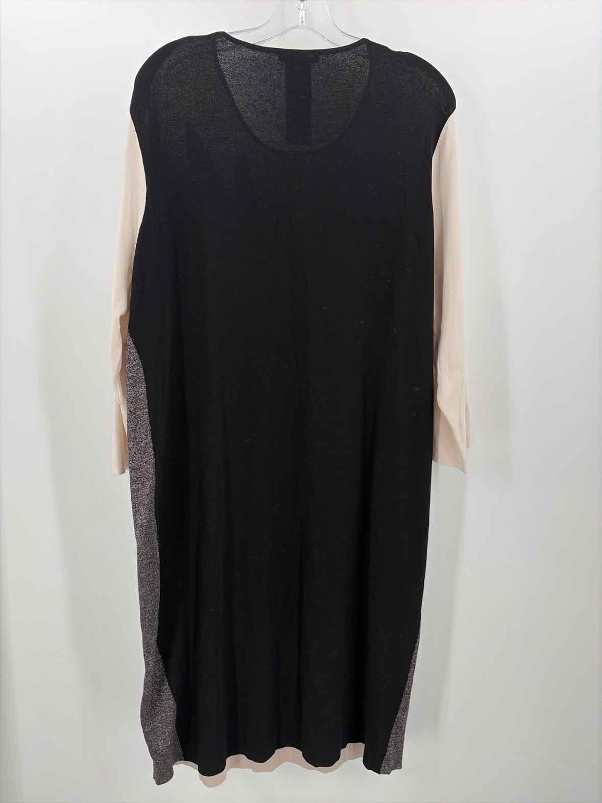 Pre-Owned Marina Rinaldi Black Size XL Knee Length Long Sleeve Dress