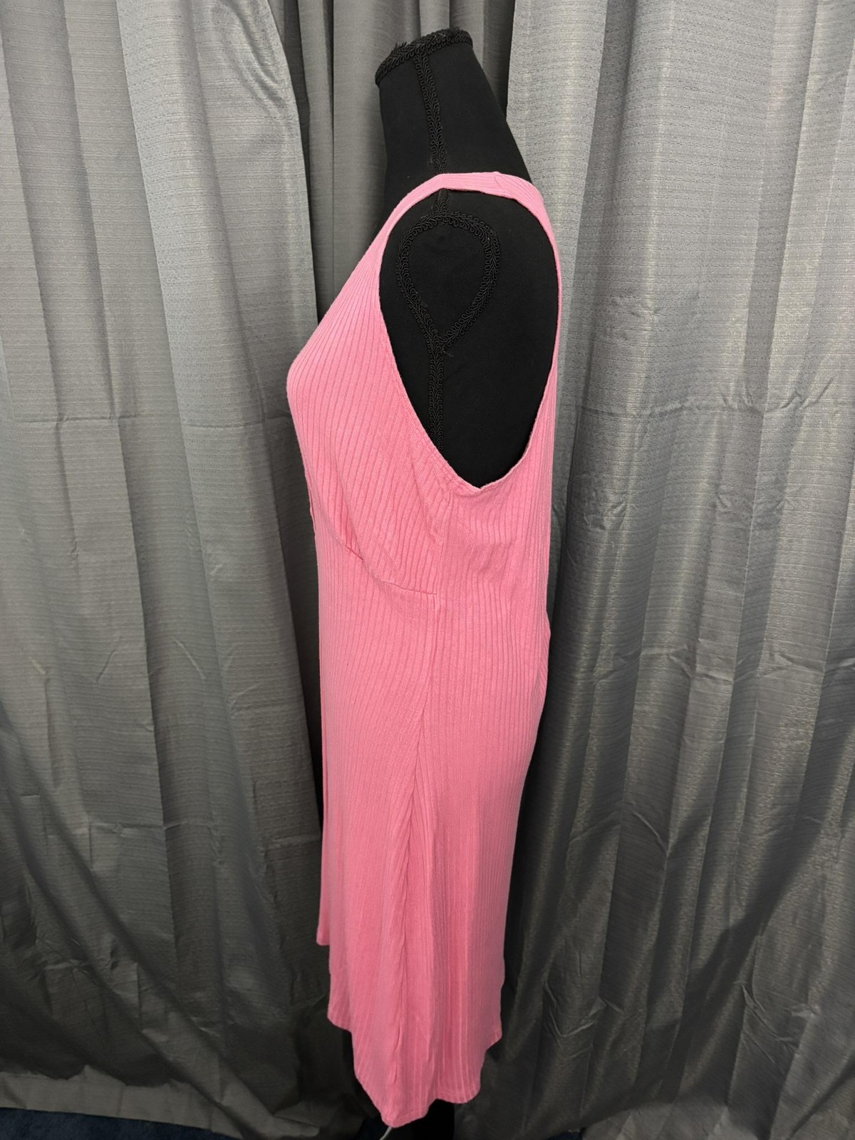 Reformation Paso Ribbed Knit Tank Dress Womens XL Pink Button Front Loungewear