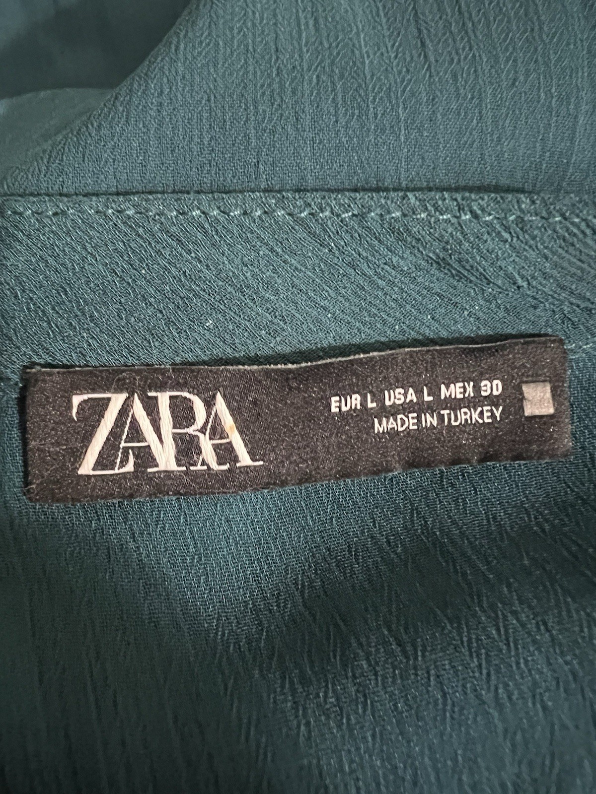 Zara Maxi Dress L Hunter Emerald Green Semi-Sheer Long Sleeve Holiday Party