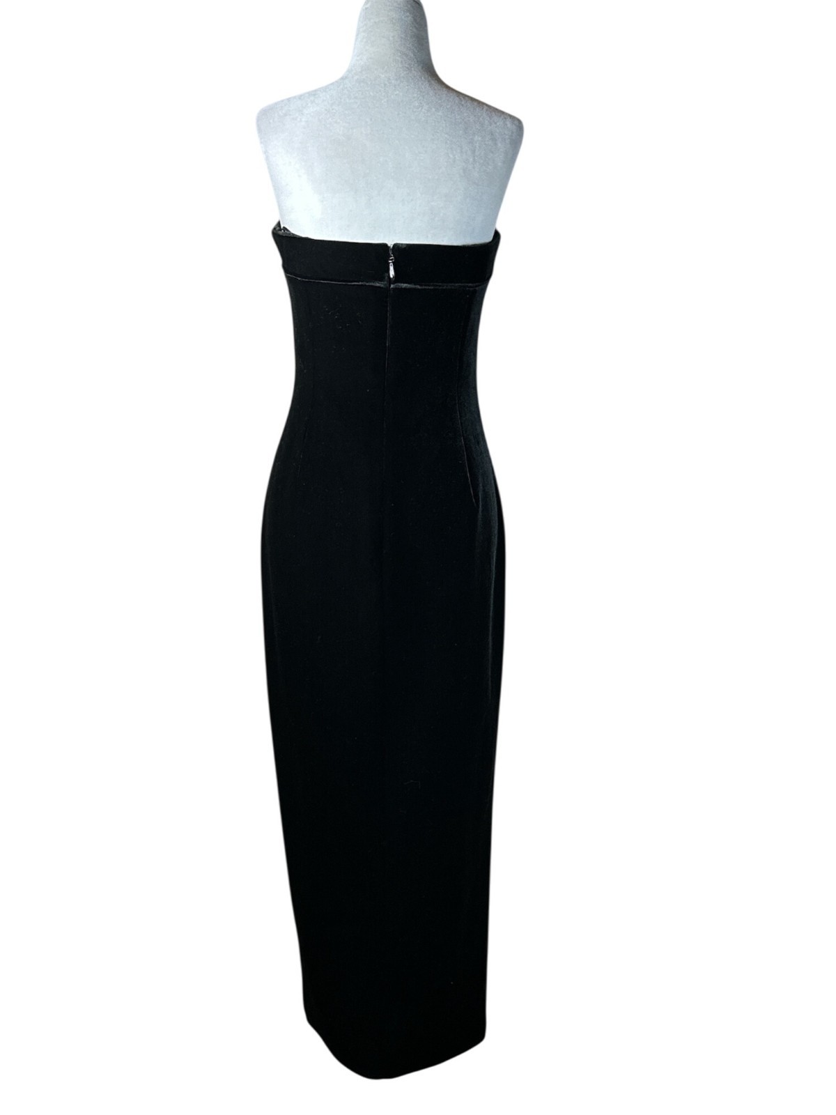NICHOLAS Adiba Strapless Round Edge Midi Dress in Black 4 New Womens