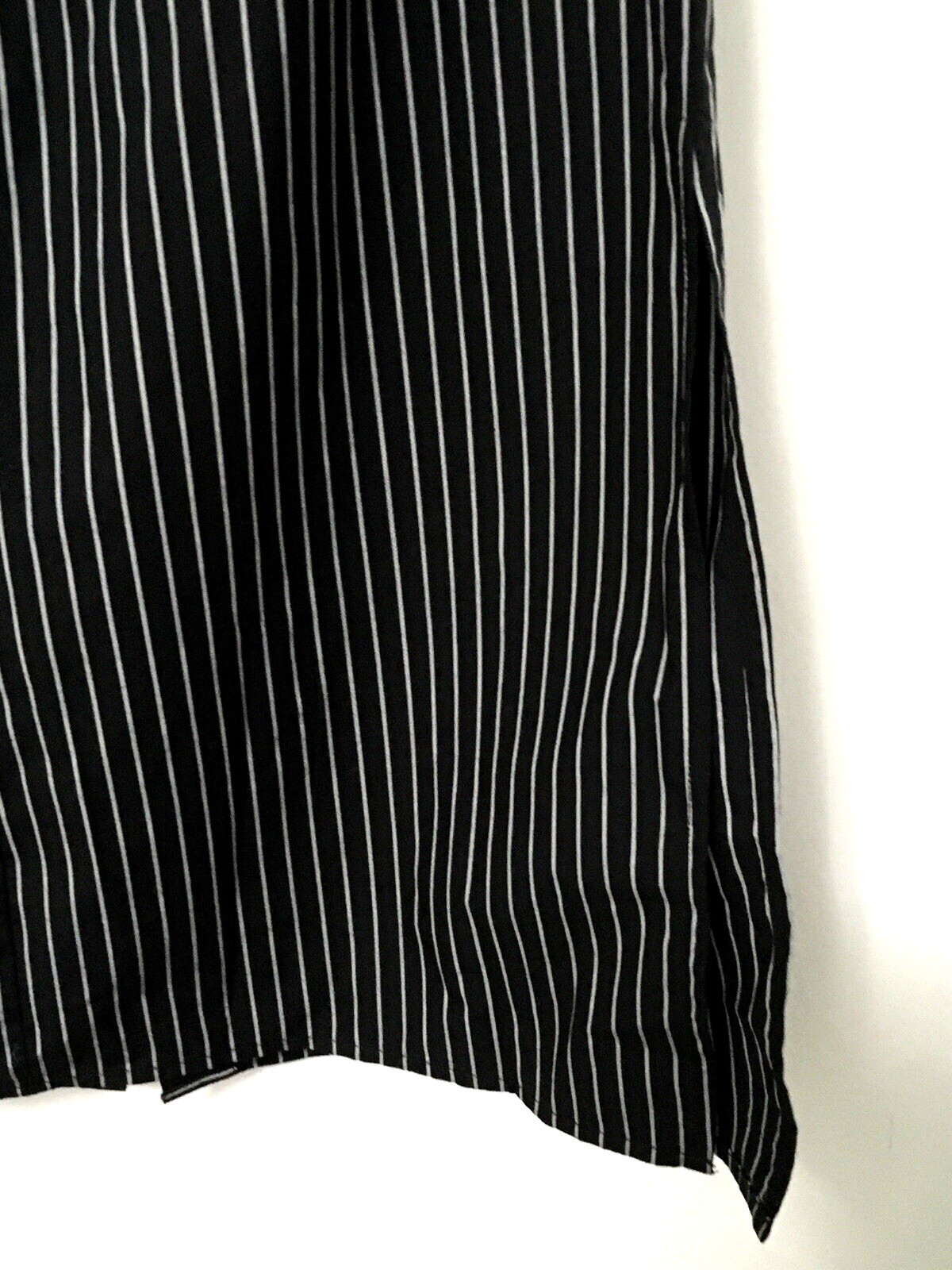 A New Day XS Black White Stripe Versatile Long Sleeve Midi Shirtdress w/ Pockets