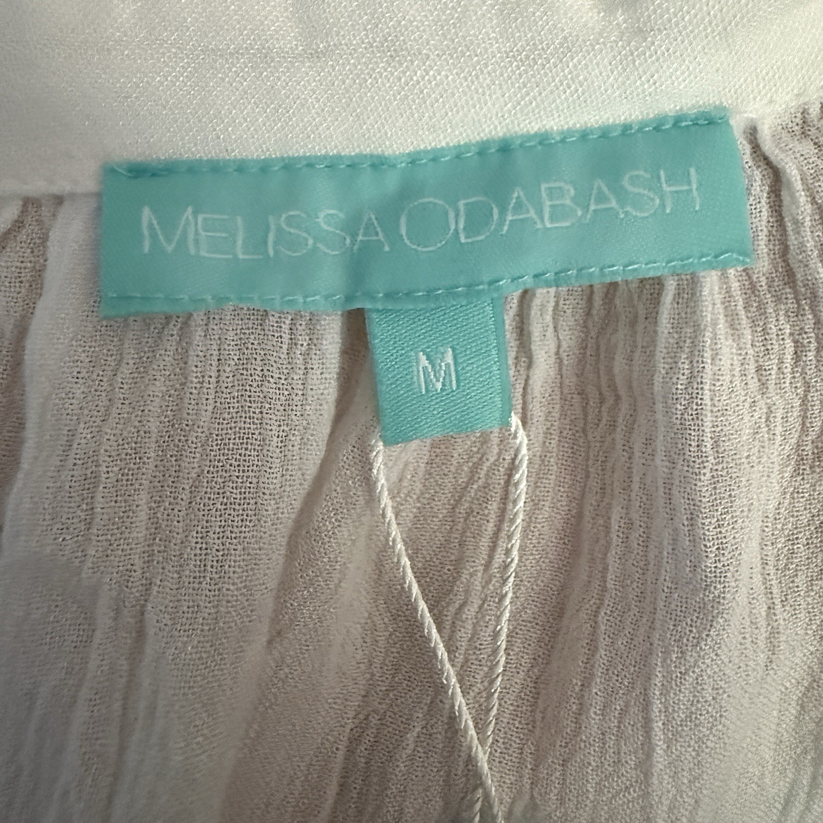NWT Melissa Odabash Medium Alesha white Cover-Up Midi Dress Kaftan Gauze Belt