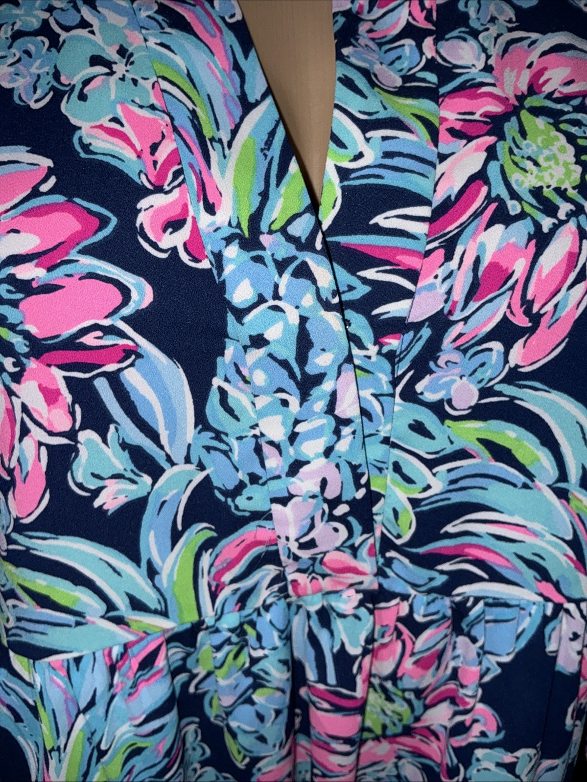 Lilly Pulitzer Winona Stretch Dress Navy Pineapple Paradise Size Small NEW