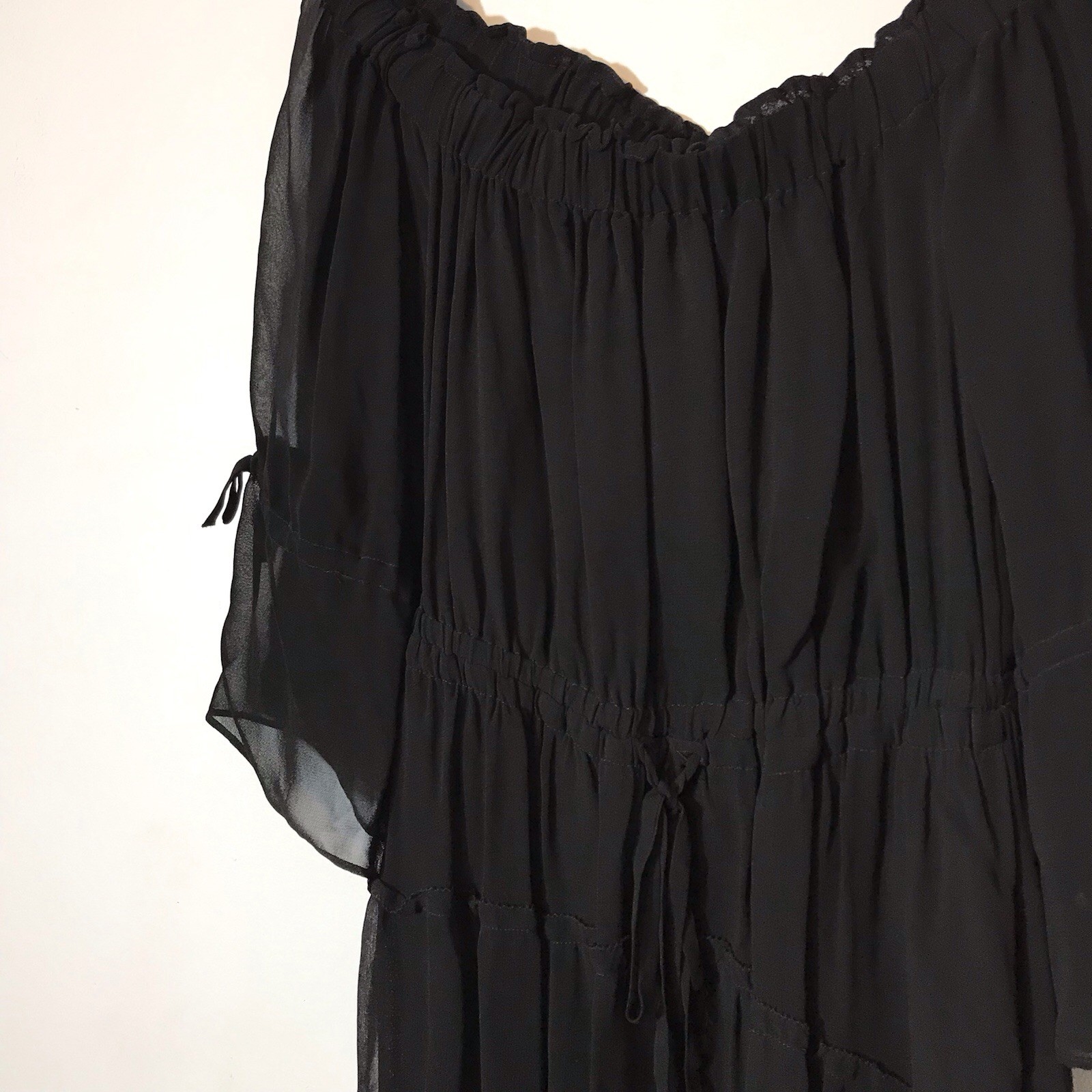 NWT All Saints Rina Floaty Black Sheer Gothic Whimsigoth Gypsy Coquette Dress M