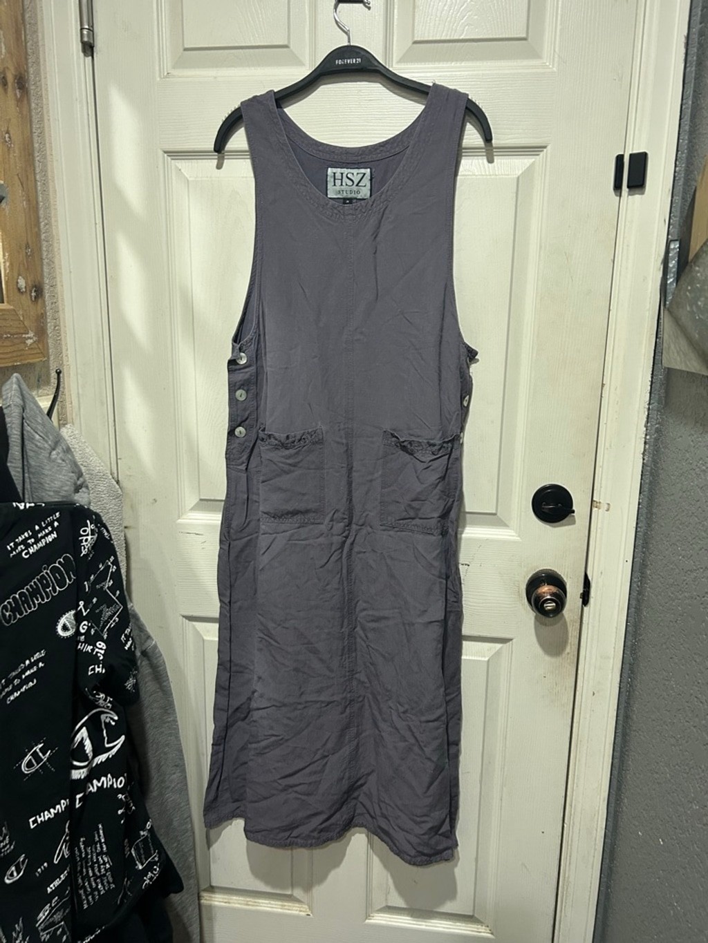 Women’s HSZ Studio purple Linen Blend Sleeveless Dress M