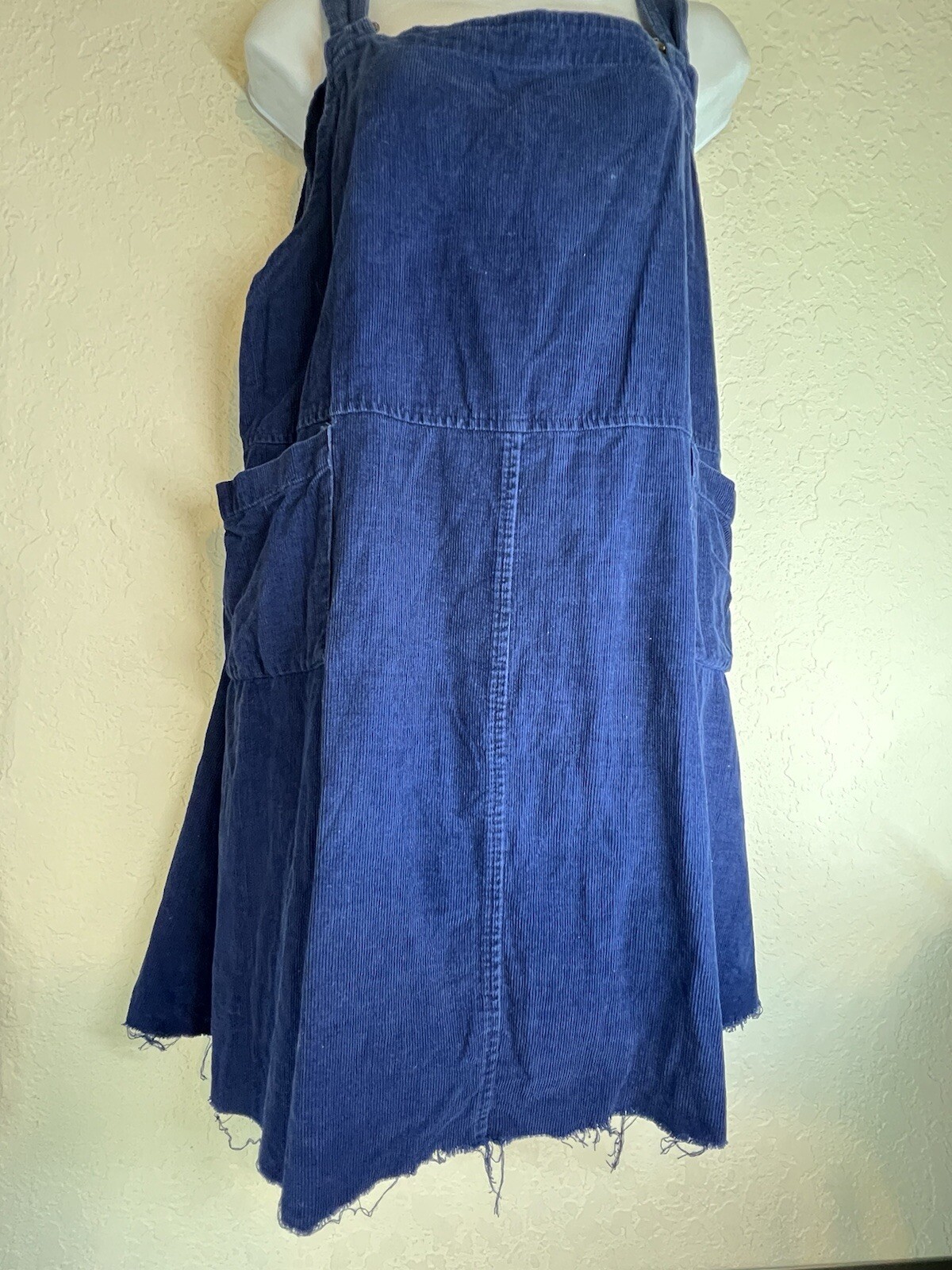 Vintage Sunbelt Denim Women’s Corduroy Dress Raw Hem Size Large 90’s Y2K