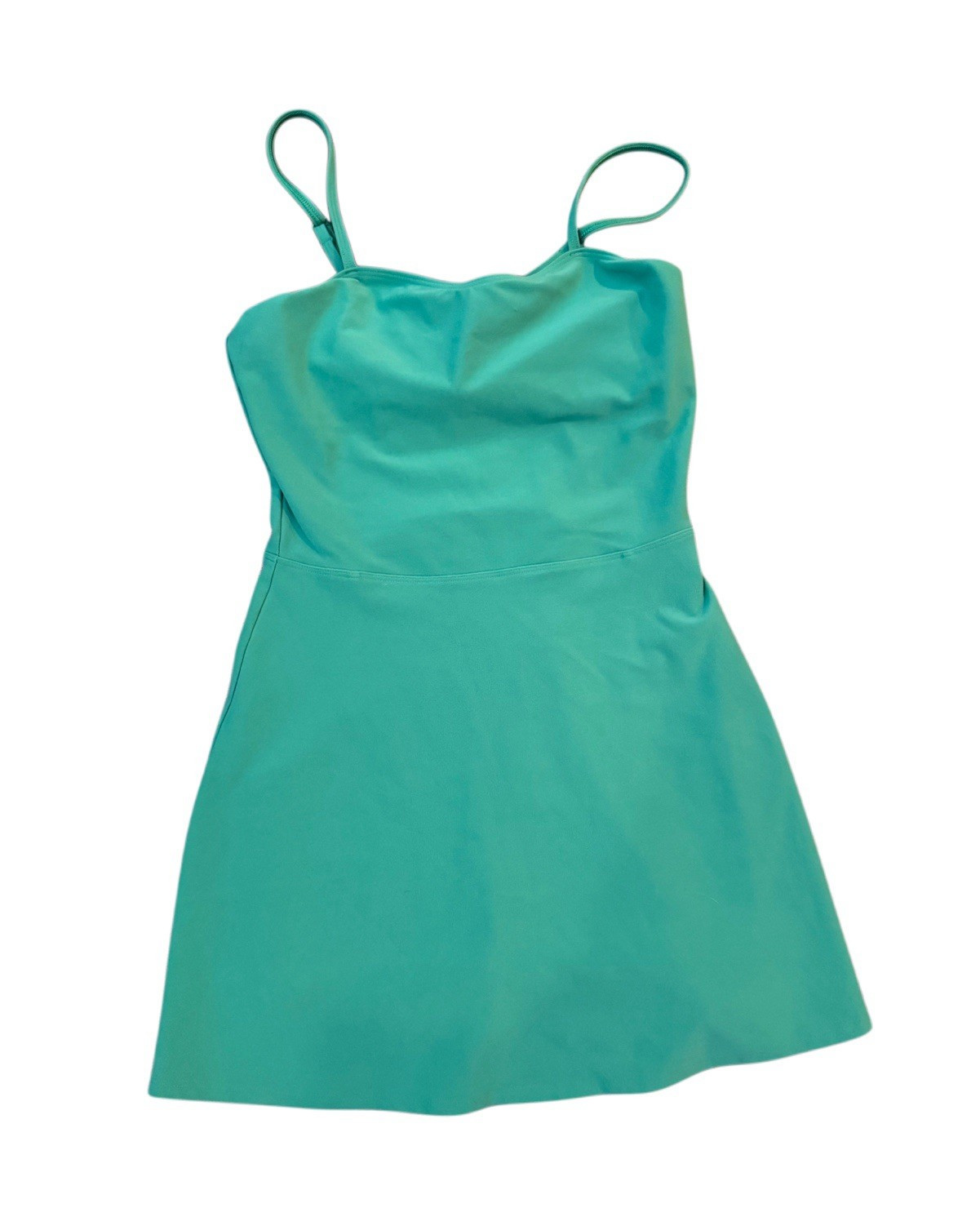 Alo Womens Green Solid Sundress Square Neck Strappy Sleeveless Short XS