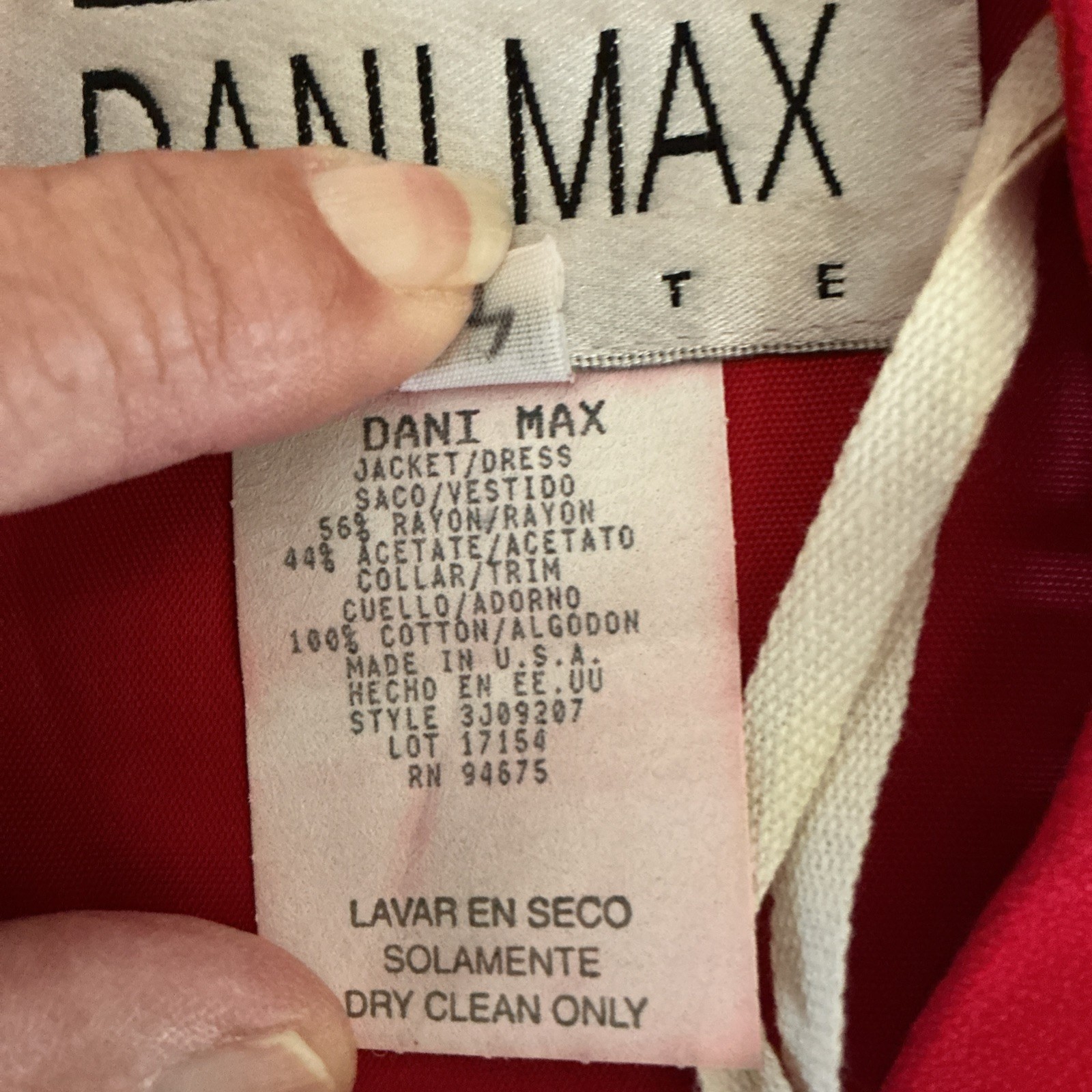 Vintage Lois Snyder Dani Max Petite 14P Sleeveless Dress Red Sheath 90s Y2K LRD