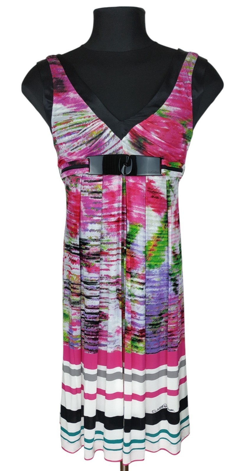 Class Roberto Cavalli Multicolor Viscose Sleeveless Dress Size I 42 | US 8