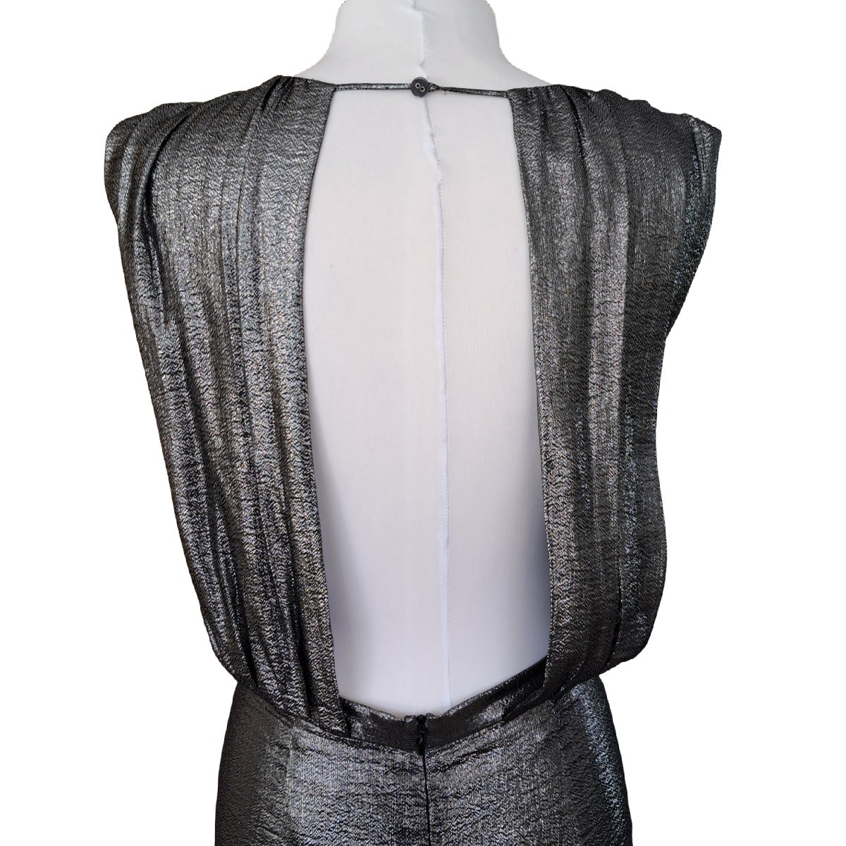 Opening Ceremony Metallic Lamé-effect Open-back Mini Dress Size Medium