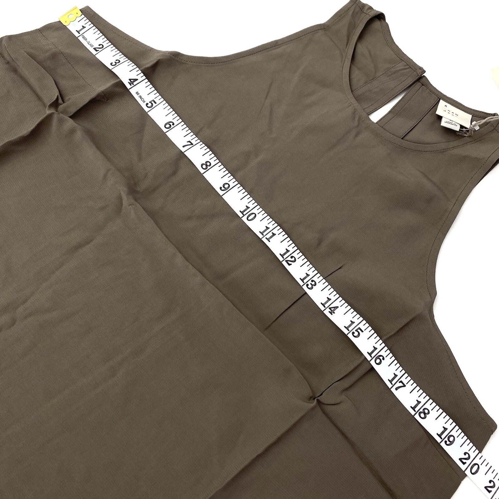 A New Day Womens Size M Midi Sleeveless Bodycon Dress Keyhole Back Brown