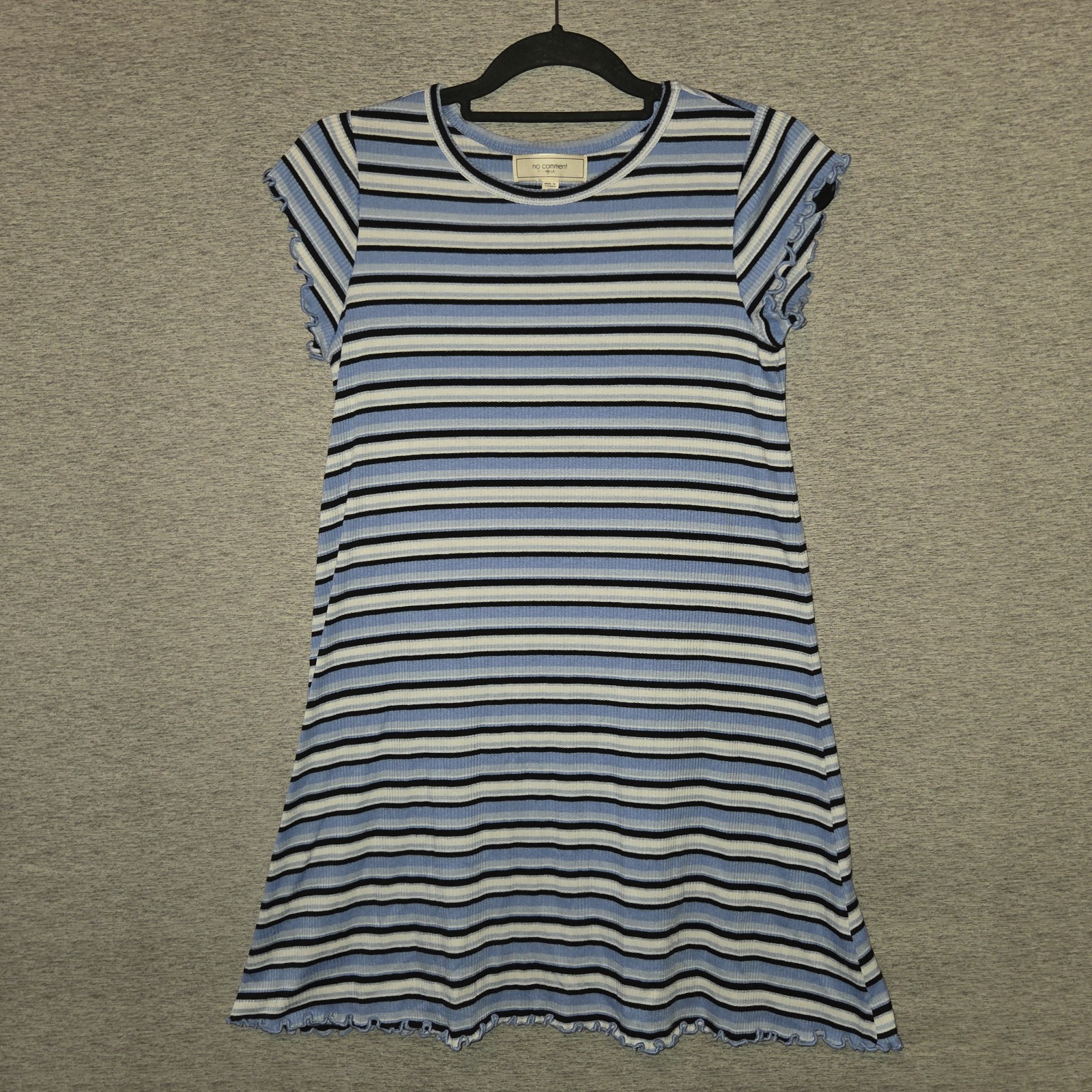 No Comment Striped T-Shirt Dress Shift Sundress Juniors Size Medium Y2K