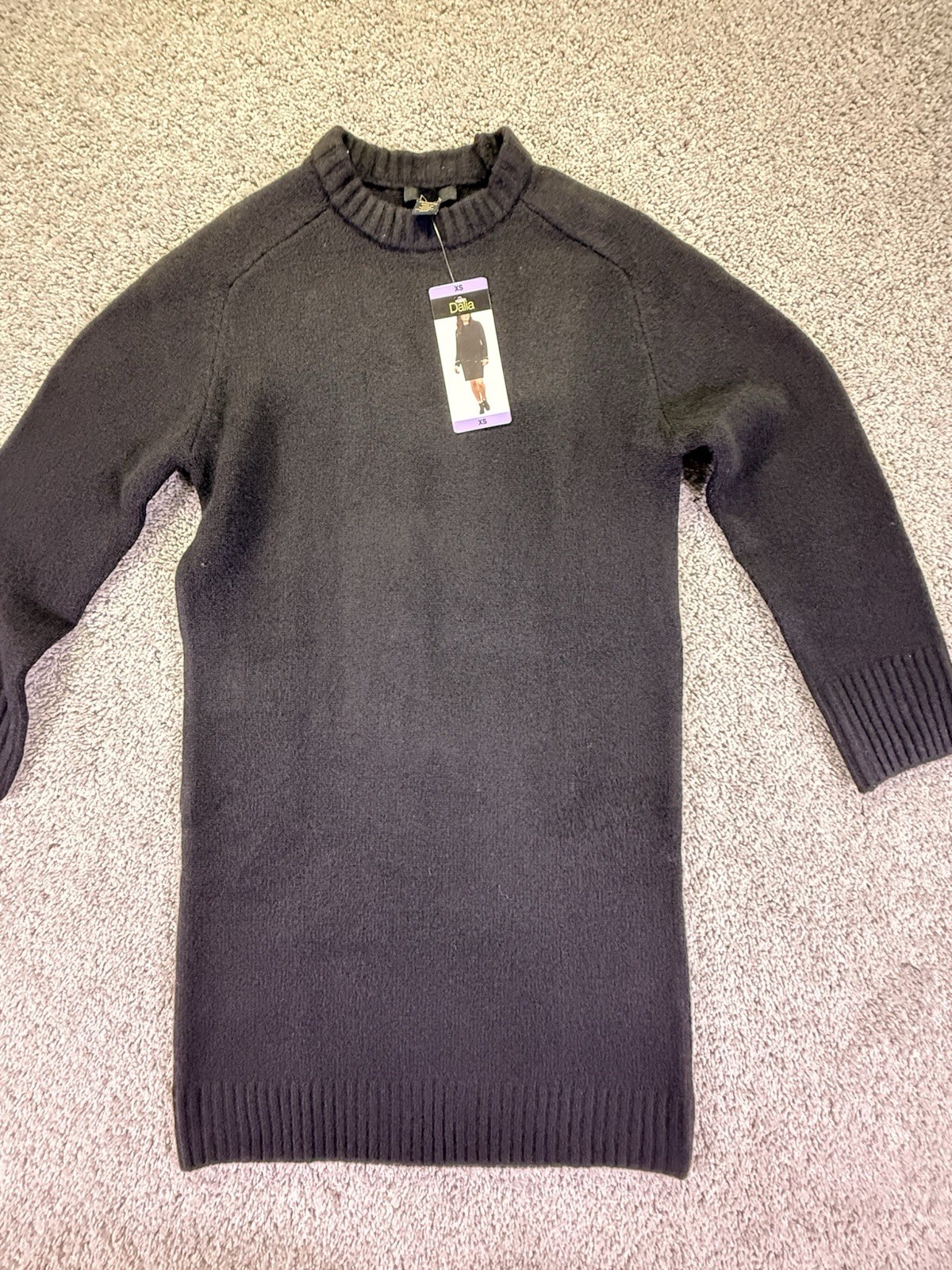 NWT Dahlia Sweater Dress Size XS Black Long Sleeve