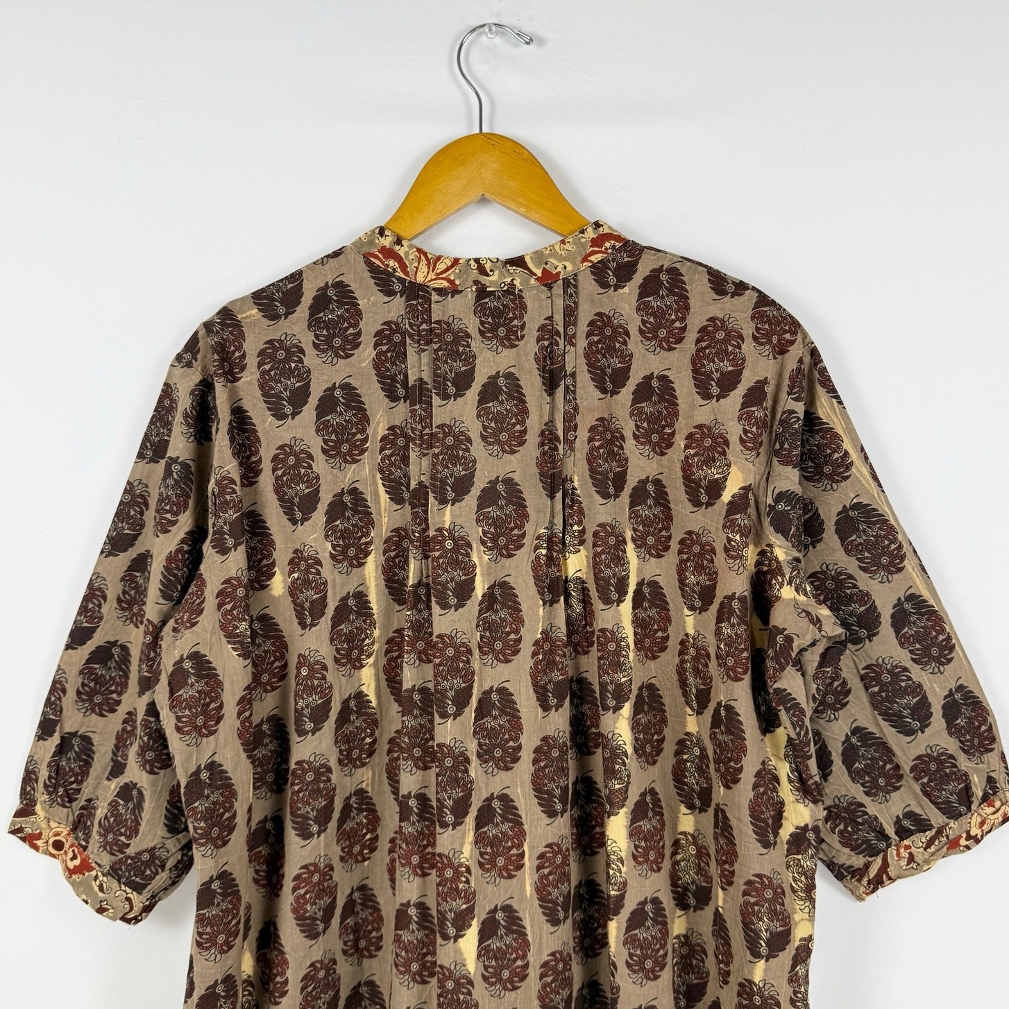 Jaded Gypsy Boho Pintuck Tunic Shirt Dress Women’s Small Large Brown