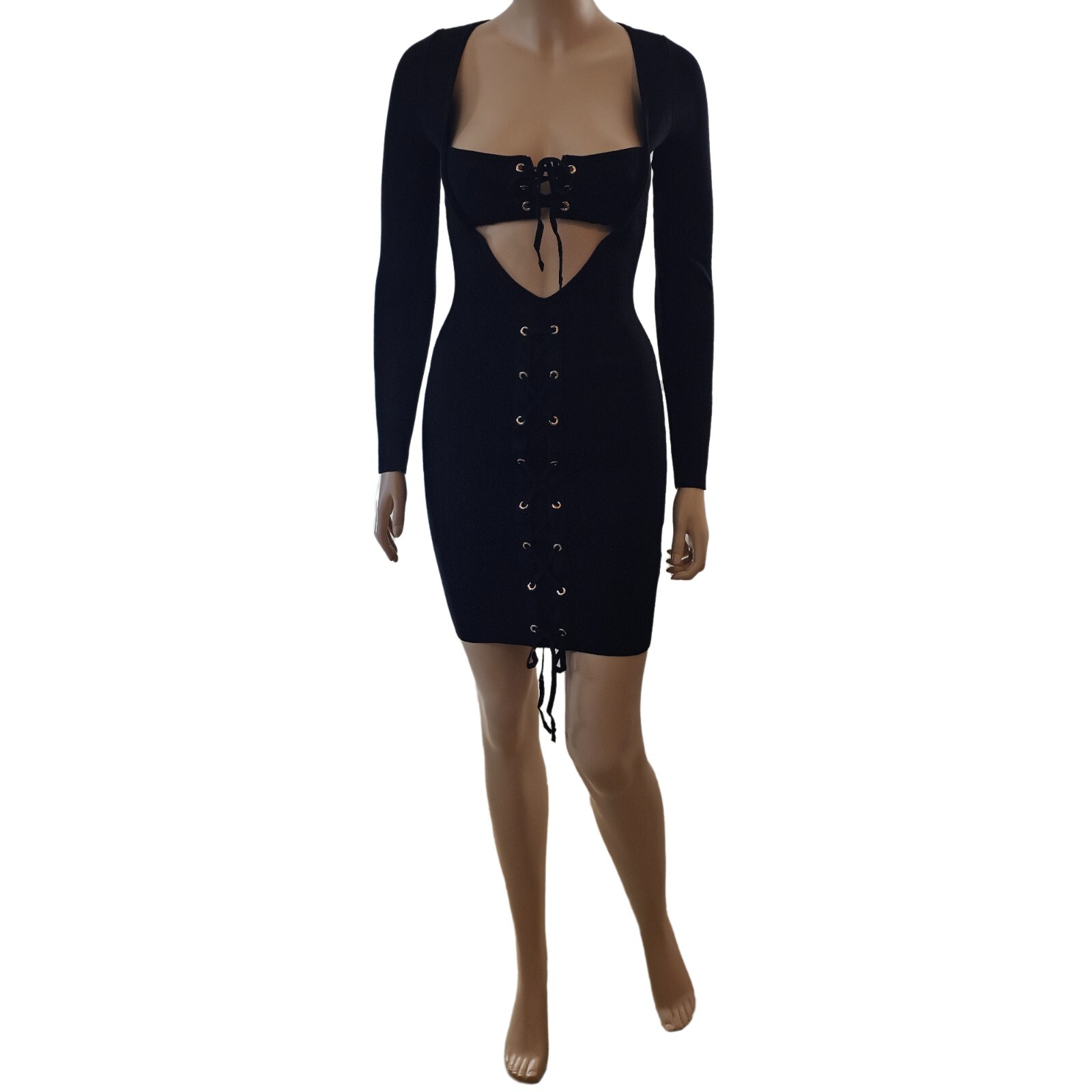 Hera Collection Women’s Long Sleeve knit Dress Cut Out