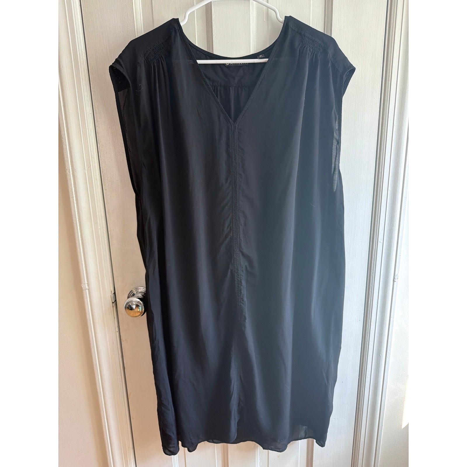 Athleta Dress Womens XL Black Lightweight Stretch Midi Travel Casual Athleisure