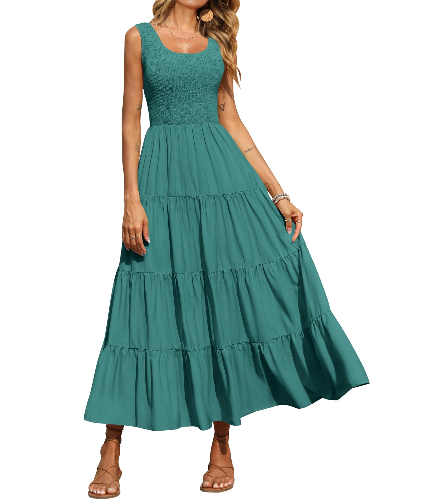PRETTYGARDEN Sleeveless Flowy Spring Wedding Guest Dresses Women Long Small