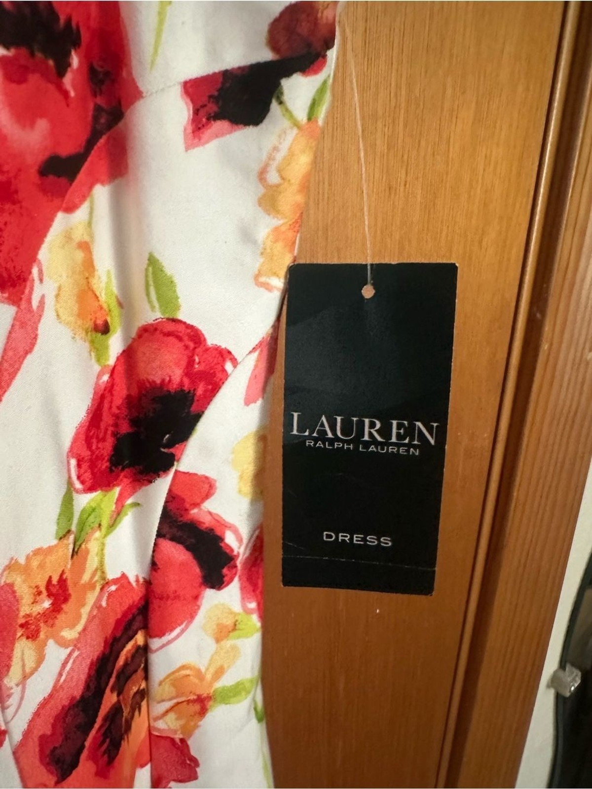 Lauren Ralph Lauren White Red Poppy Floral Fit & Flare Dress NWT Size 10
