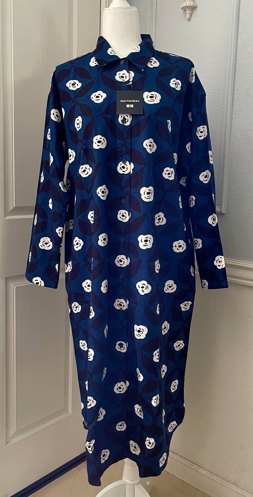 Uniqlo x Marimekko Women’s Long Sleeve Flannel Dress Blue