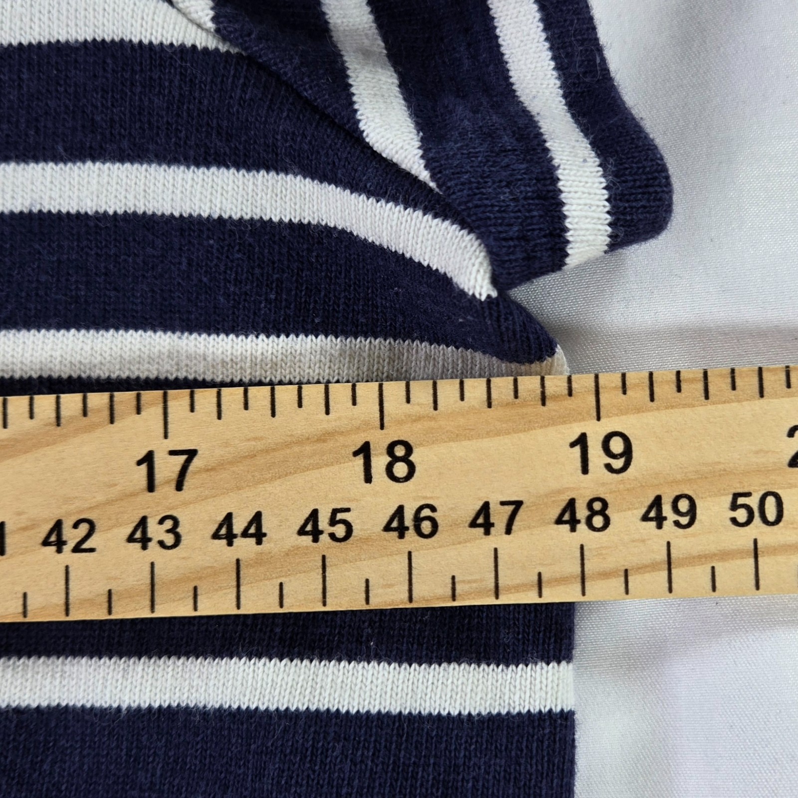 Anne Taylor Loft Large Dress Cotton Navy White Striped Nautical