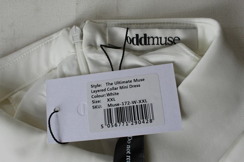 White The Ultimate Odd Muse layered collar button front mini dress – XXL 2XL New