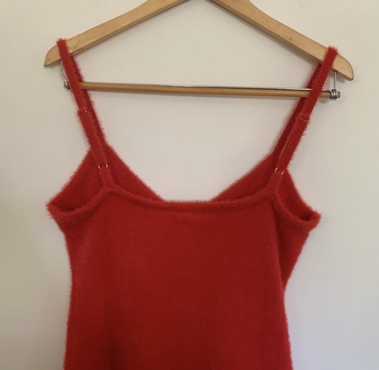 Savage X Fenty Vibrant Red Fuzzy Sleeveless Scoop Neck Mini Dress M