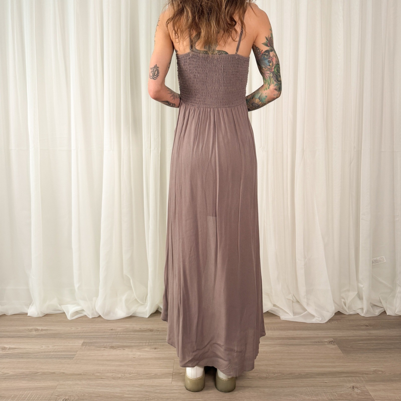 Justify Grey Crochet Maxi Spring Dress (NWT) Size Medium