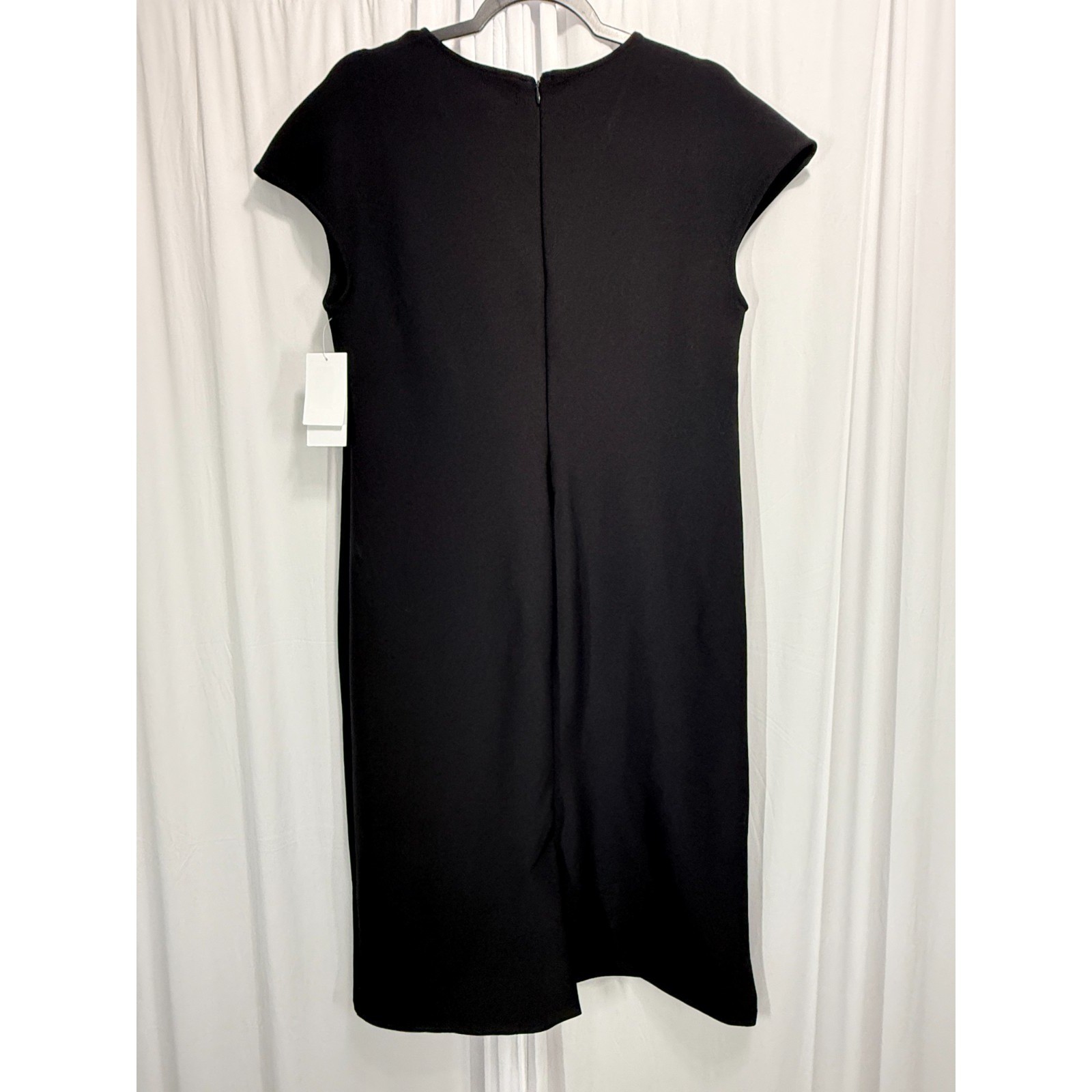 Nordstrom Rack Womens Medium Black Sheath Dress Cap Sleeve V Neck Career NWT