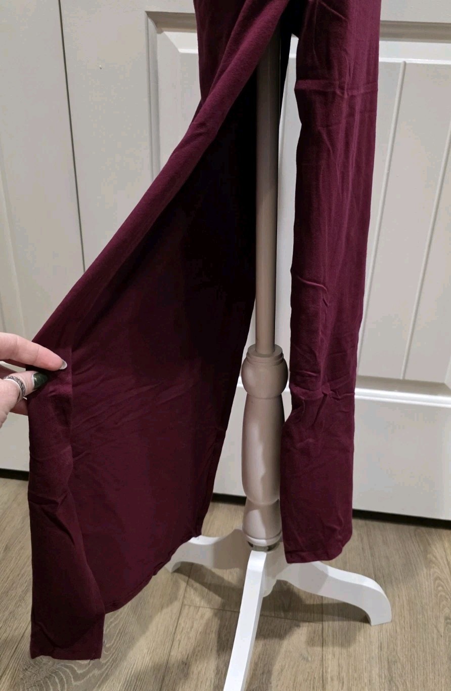 Bozollo Maroon Bodycon Maxi Double Side Slits Criss Cross Front & Back Size M