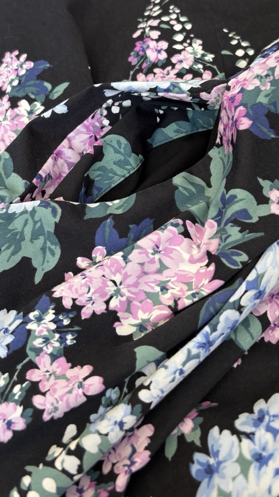 RSVP By Talbot’s Black Floral A-Line Sleeveless Dress 6 Petite Pleated Back Zip