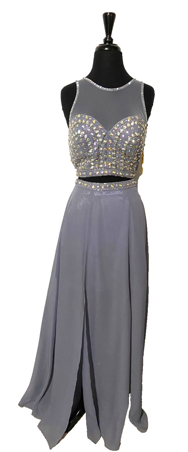 TLC Say Yes 2pc Glitter Top Ensemble w/Double front Slits (Lilac) – Sz 5/6
