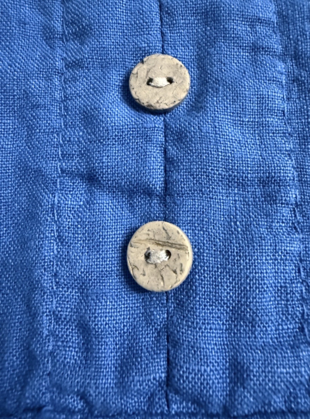 Terzo Millennio Italian Linen Shift Dress L Blue Sleeveless Made in Italy
