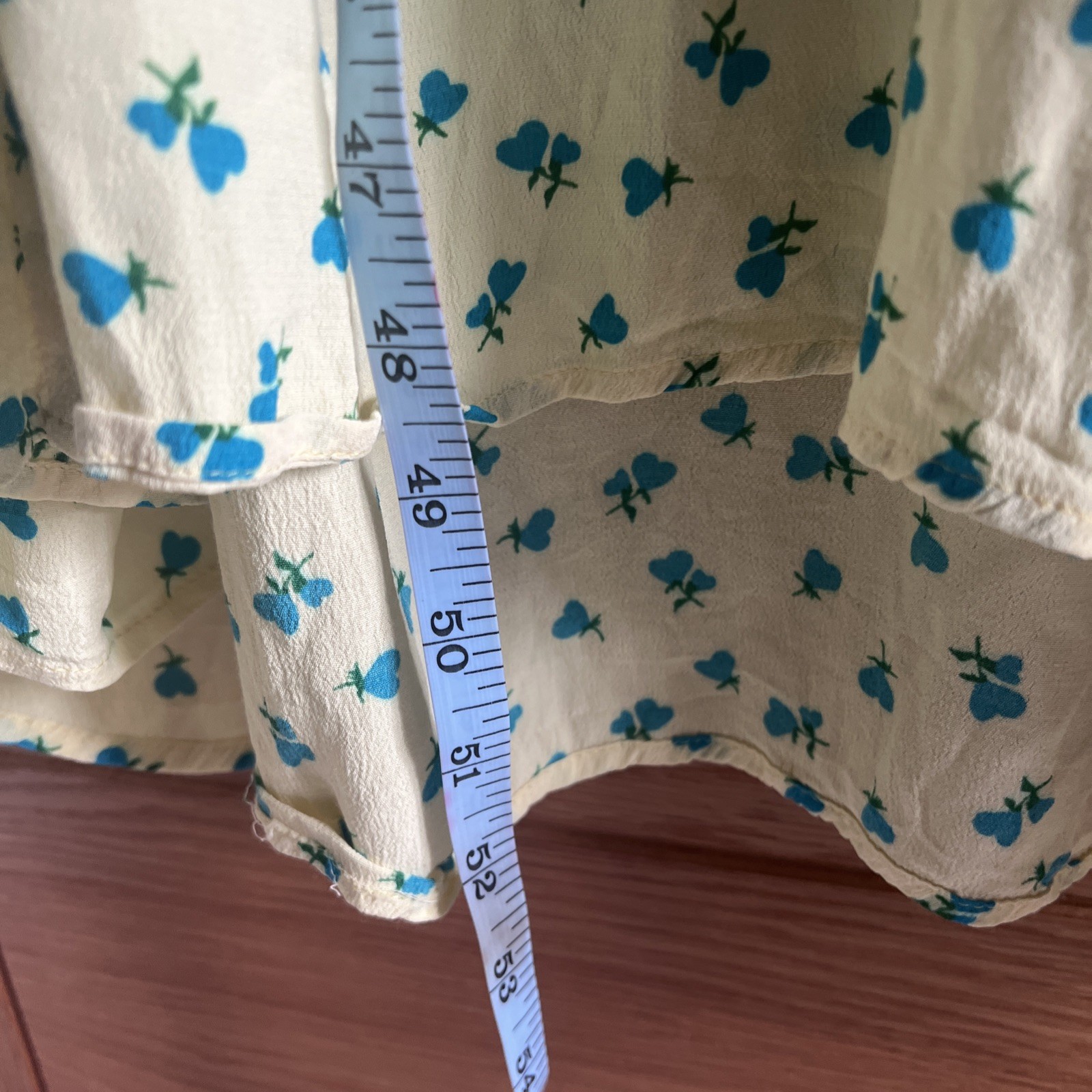 Marks & Spencer X Ghost Ditsy Print Tea Dress Size 18 Butter Yellow Blue Heart