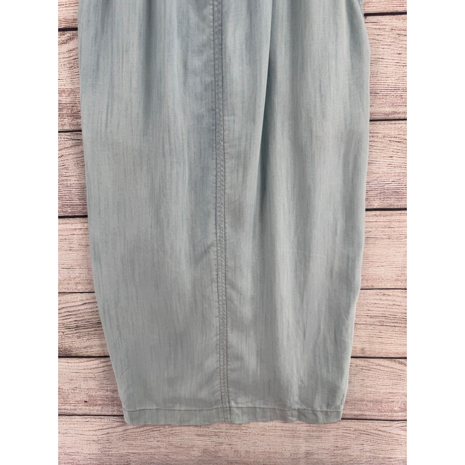 prAna Chambray Sun Drifter Midi Dress Womens XS Light Blue Back Zip Sleeveless