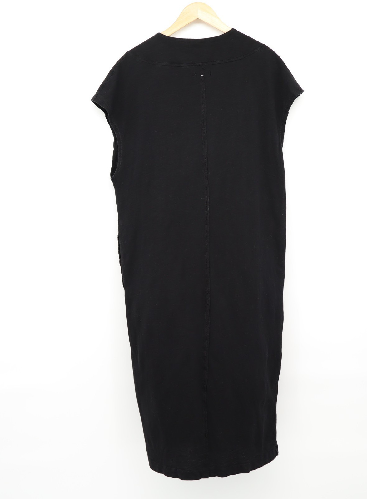 Stitchdrop Women’s Cross Over V-Neck Cotton Minimalist Dress Black Sz M