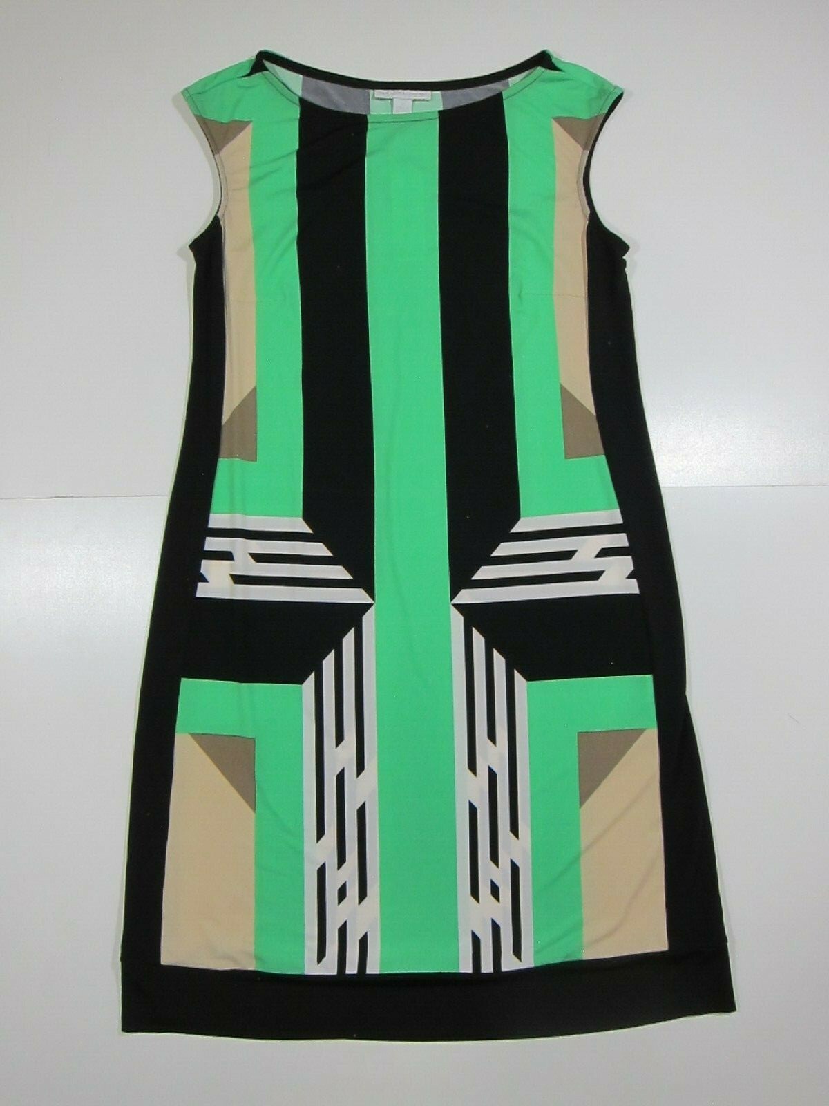 NWT New York & Company Green Black Brown White Stretch Pencil Dress Women XS